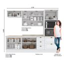Ver imagem 3 de Kit de Cozinha Modulada 7 Peças Americana (2 Aéreos. 2 Balcões, 1 Paneleiro, 2 Complemento)