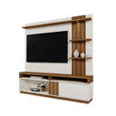 Ver imagem 4 de Home Mariana 1,80m Tv 55" Painel Ripado Nichos e Led - Off White / Amendoa