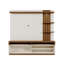 Ver mais imagens de Home Mariana 1,80m Tv 55" Painel Ripado Nichos e Led - Off White / Amendoa