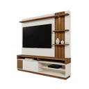 Ver imagem 5 de Home Mariana 1,80m Tv 55" Painel Ripado Nichos e Led - Off White / Amendoa