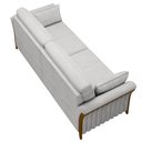 Ver imagem 7 de Sofá Living 3 Lugares 222cm Pés Madeira Roya M22 Veludo Cinza - Mpozenato
