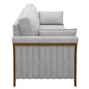 Ver imagem 5 de Sofá Living 3 Lugares 222cm Pés Madeira Roya M22 Veludo Cinza - Mpozenato