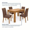 Ver imagem 6 de Conjunto Sala de Jantar 4 Cadeiras 120cm Mesa Athenas e Cadeiras Apogeu Marrom Amêndoa Clean/Couro Morano Avelã