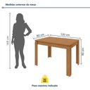 Ver imagem 3 de Conjunto Sala de Jantar 4 Cadeiras 120cm Mesa Athenas e Cadeiras Apogeu Marrom Amêndoa Clean/Couro Morano Avelã