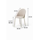 Ver imagem 2 de Jogo 2 Cadeiras de Jantar Moderna Tecido Boucle Off White