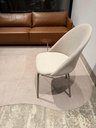 Ver imagem 2 de Jogo 2 Cadeiras de Jantar Moderna Tecido Boucle Off White