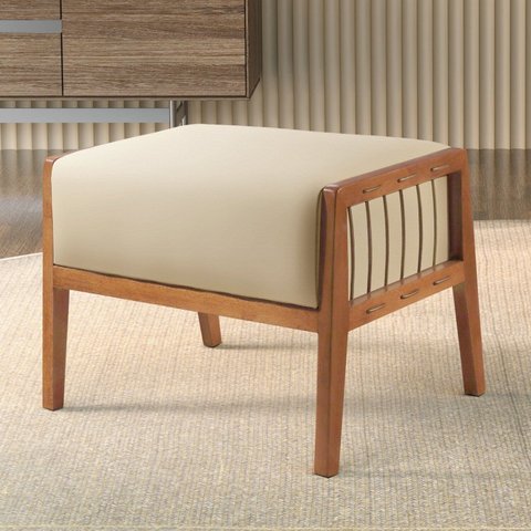 Puff Banqueta Madeira Maciça Gael Luxo