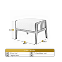 Ver imagem 3 de Puff Banqueta Madeira Maciça Gael Luxo Branco Off White
