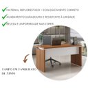 Ver imagem 4 de Mesa para Escritório Pequena Tamburato Mdp Freijó/branco