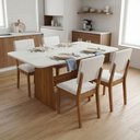 Ver imagem 2 de Conjunto Sala de Jantar Mesa 1,20m Maira 4 Cadeiras Linda Viero