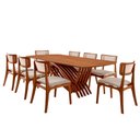 Ver imagem 2 de Conjunto Sala de Jantar Mesa Venus Tampo 220cm Laminado Barril e 8 Cadeiras Viena