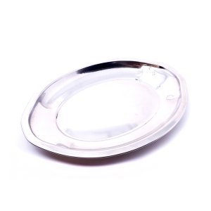 Bandeja Oval em Ferro Polido Elipse 22x31cm