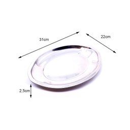 Bandeja Oval em Ferro Polido Elipse 22x31cm - 2