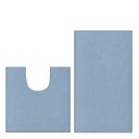 Ver imagem 1 de Tapete de Banheiro Algodão Antiderrapante Kit 2 Peças Azul