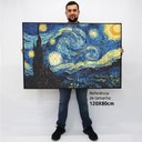Ver imagem 2 de Quadro Decorativo Caixa Alta com Vidro Noite Estrelada - Van Gogh TaColado Moldura Preta 120 x 80cm