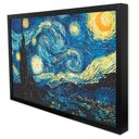 Ver imagem 1 de Quadro Decorativo Caixa Alta com Vidro Noite Estrelada - Van Gogh TaColado Moldura Preta 120 x 80cm