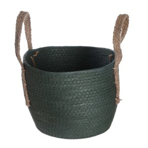 Cesto Organizador 29cm Tramado com Alças Duo de Corda - Oikos