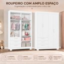 Ver imagem 2 de Guarda-Roupa para Quarto de Bebê Zaki Branco/Fosco 4 Portas