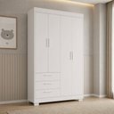 Ver imagem 1 de Guarda-Roupa para Quarto de Bebê Zaki Branco/Fosco 4 Portas