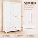 Ver imagem 4 de Guarda-Roupa para Quarto de Bebê Zaki Branco/Fosco 4 Portas