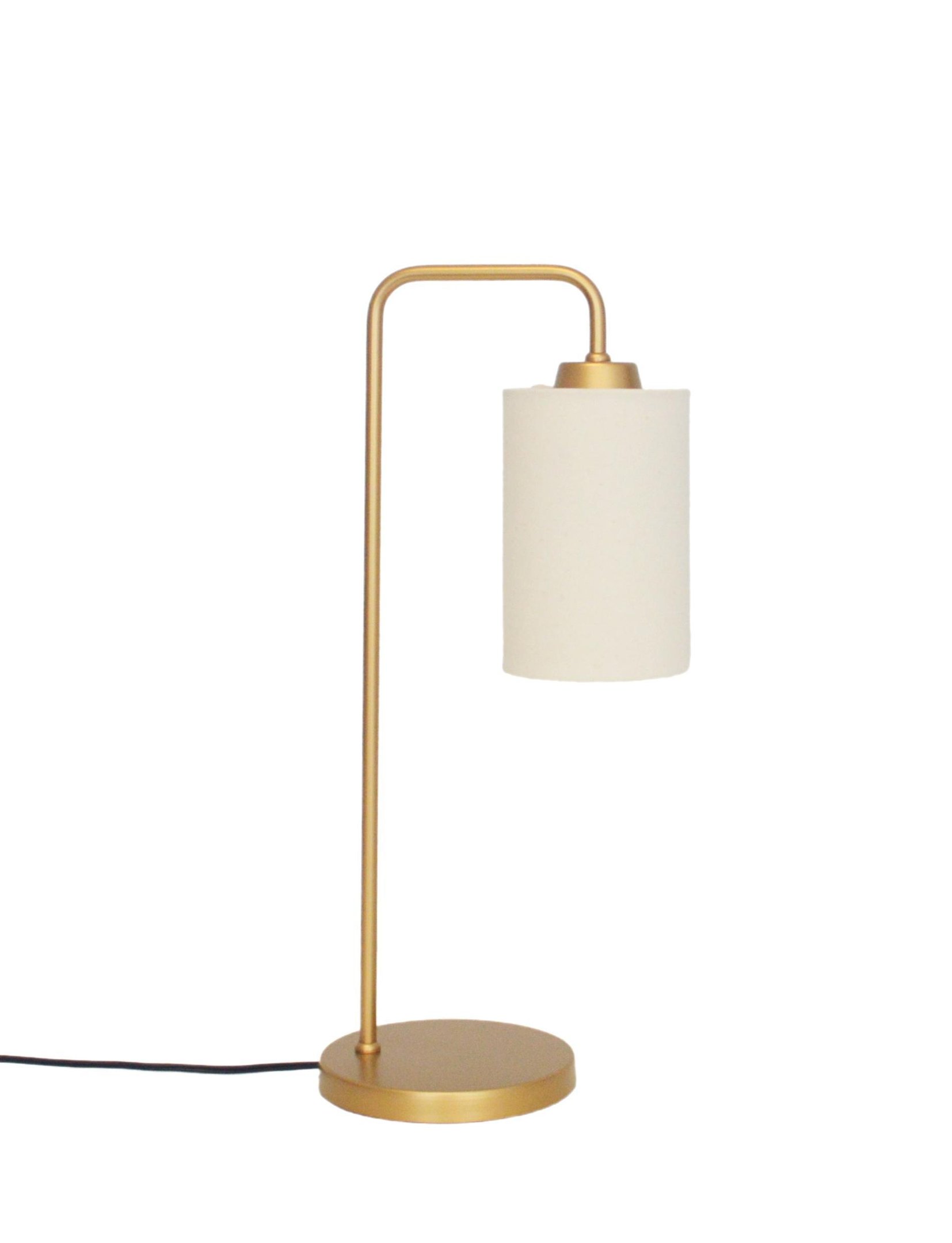 Luminária de Mesa Retro Dourada com Cúpula Cru 46cm - 2