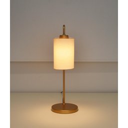 Luminária de Mesa Retro Dourada com Cúpula Cru 46cm - 4