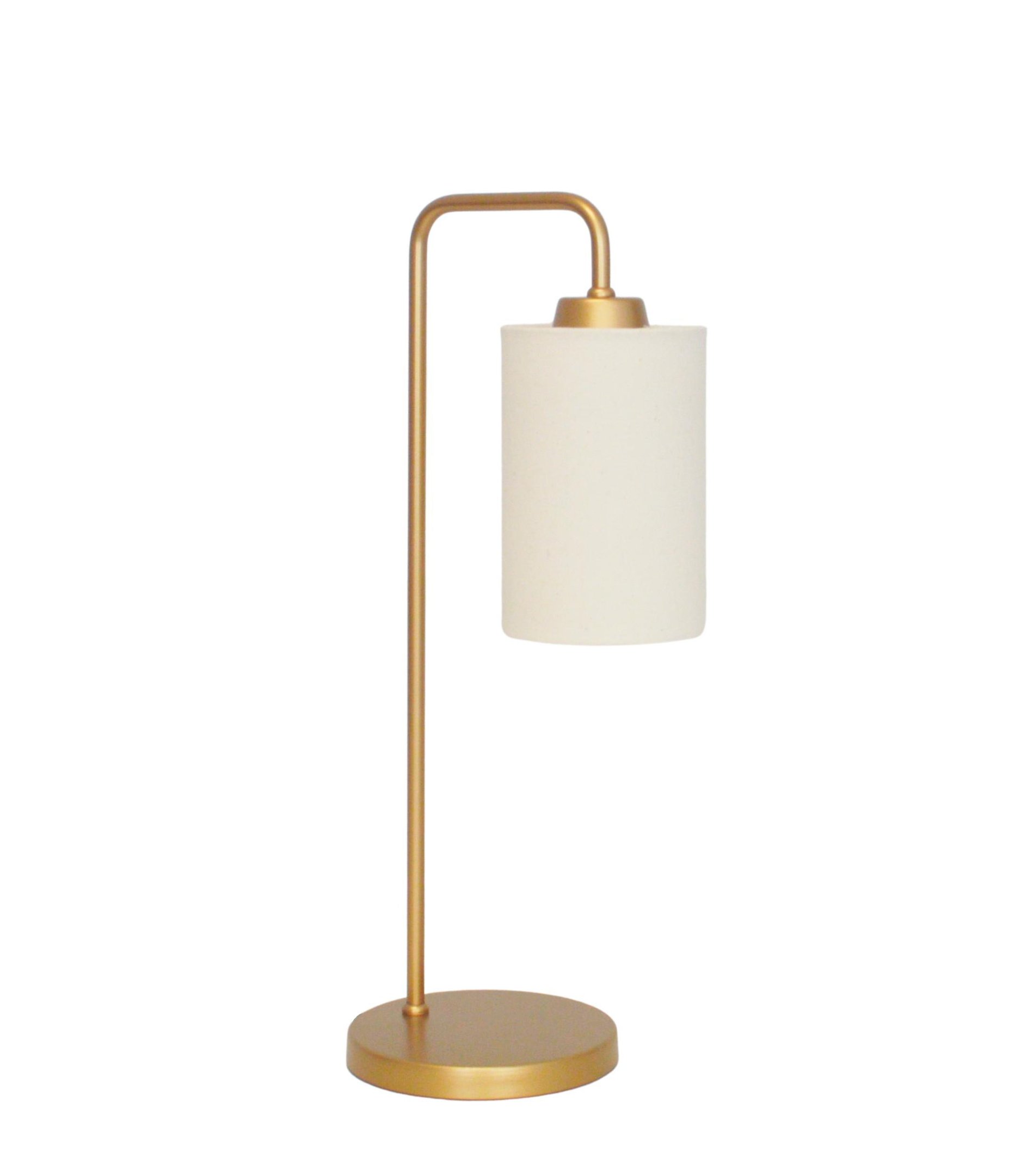 Luminária de Mesa Retro Dourada com Cúpula Cru 46cm - 1