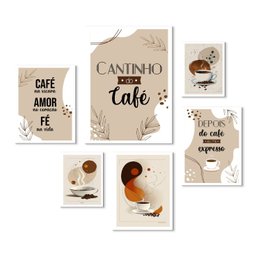 Composição 6 Quadros Cantinho do Café:moldura Branca - 2 Composição 6 Quadros Cantinho do Café:moldura Branca - 2