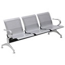 Ver imagem 2 de Kit com 03 Cadeiras Longarina Aeroporto Cromada 3 Lugares