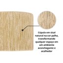Ver imagem 3 de Luminária Shalon de Teto Corda Sisal Natural Palha Moderna:preto