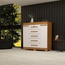 Ver imagem 2 de Cômoda 2 Portas 5 Gavetas Diana Acp Móveis Cinamomo/off White 100% Mdf