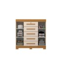 Ver imagem 3 de Cômoda 2 Portas 5 Gavetas Diana Acp Móveis Cinamomo/off White 100% Mdf