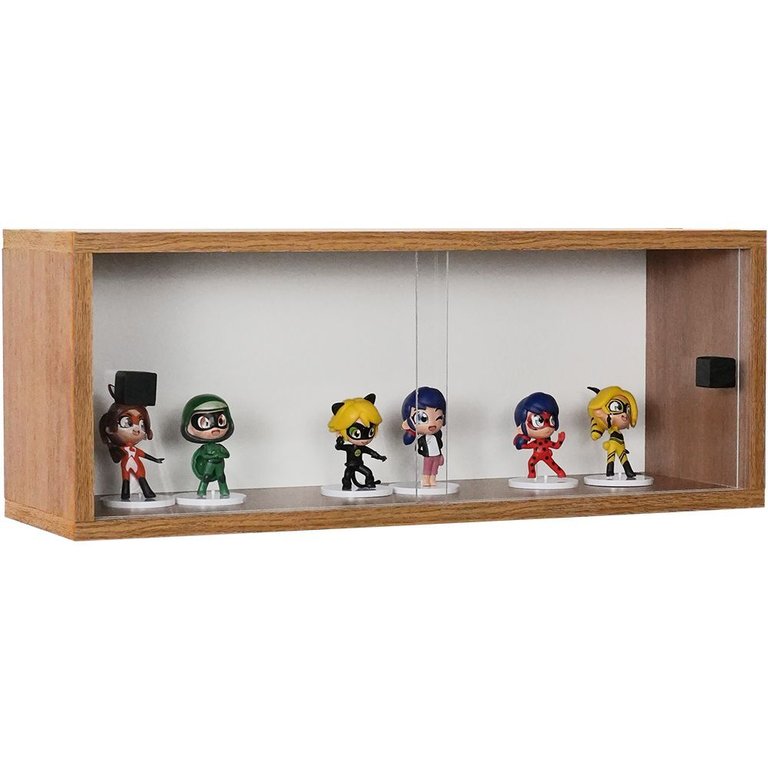 Nicho 60x23x18 Freijó com Portas de Acrílico e Puxador