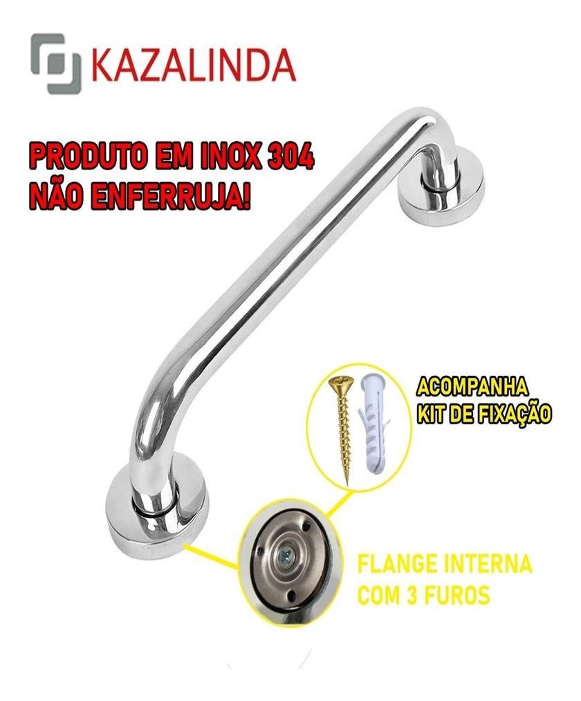 Barra /corrimão De Apoio 40 Cm Para Banheiro Idosos Inox Kzi - 2