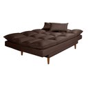 Ver imagem 6 de Sofá Cama Casal 3 Lugares Andorra Suede Marrom 379 Império Estofados