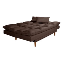 Sofá Cama Casal 3 Lugares Andorra Suede Marrom 379 Império Estofados - 6