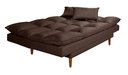Ver imagem 6 de Sofá Cama Casal 3 Lugares Andorra Suede Marrom 379 Império Estofados