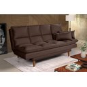 Ver imagem 1 de Sofá Cama Casal 3 Lugares Andorra Suede Marrom 379 Império Estofados