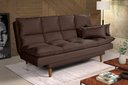 Ver imagem 1 de Sofá Cama Casal 3 Lugares Andorra Suede Marrom 379 Império Estofados