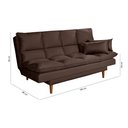 Ver imagem 4 de Sofá Cama Casal 3 Lugares Andorra Suede Marrom 379 Império Estofados