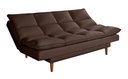 Ver imagem 5 de Sofá Cama Casal 3 Lugares Andorra Suede Marrom 379 Império Estofados