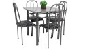 Ver imagem 1 de MESA DE JANTAR COM 4 CADEIRAS Balli 80CM AÇO COR CRAQUEADA