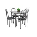 Ver imagem 1 de MESA DE JANTAR COM 4 CADEIRAS Balli 80CM AÇO COR CRAQUEADA