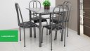 Ver imagem 2 de MESA DE JANTAR COM 4 CADEIRAS Balli 80CM AÇO COR CRAQUEADA