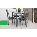 Ver imagem 2 de MESA DE JANTAR COM 4 CADEIRAS Balli 80CM AÇO COR CRAQUEADA