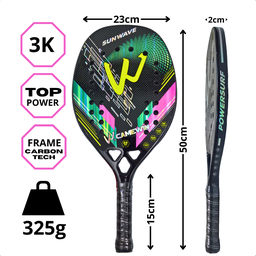 Raquete Beach Tennis Camewin Sunwave 3k Carbon + Brindes - 4