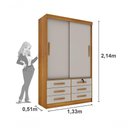 Ver imagem 4 de Guarda Roupa Casal Chicago 2 Portas 6 Gavetas S-espelho Tcil