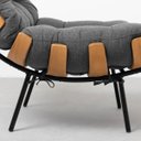 Ver imagem 5 de Kit Poltrona Costela com Puff Para Sala Linho Chumbo