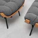 Ver imagem 7 de Kit Poltrona Costela com Puff Para Sala Linho Chumbo