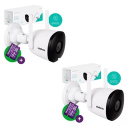 Kit com 2 Câmeras Externas Im5 Sc Inteligente Wi-fi Full Hd Intelbras com Sd 32gb - 2